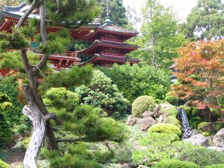 Hagiwara Japanese Tea Garden in San Francisco, California, showing the use of stone, water and plants