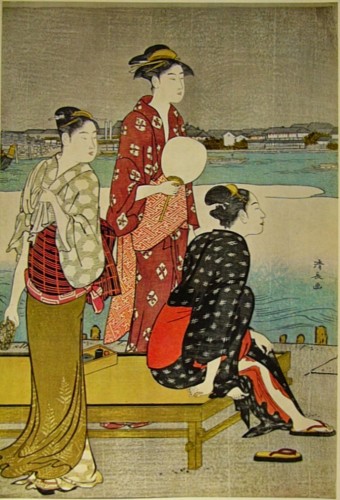 Kiyonaga Riverside Ukiyo-e