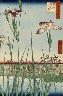 One Hundred Famous Views of Edo. #56. Irises at Horikirin, Hiroshige One Hundred Famous Views of Edo. #56. Irises at Horikirin, Hiroshige
