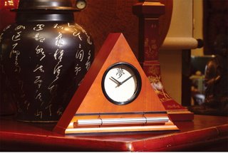 Kanji Dial Face in Honey Finish, Zen Alarm Clocks with a progressive chime