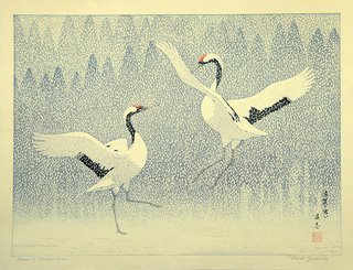 Sousaku Hanga woodblock print by Yoshida Toshi, ca. 1970