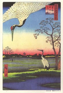 Utagawa Hiroshige (1797-1858) Cranes in a Landscape Ukiyo-e Utagawa Hiroshige (1797-1858) Cranes in a Landscape Ukiyo-e