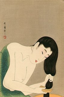 Utamaro Kitagawa, Bijin Combing Her Hair, 1750-1806 Utamaro Kitagawa, Bijin Combing Her Hair, 1750-1806