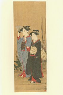 Dos damas paseando - artista Shunshô Katsukawa Dos damas paseando - artista Shunshô Katsukawa